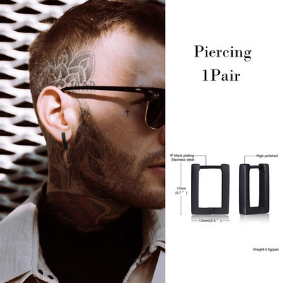 Minimalističke naušnice, pravokutni klinovi, naušnice od nehrđajućeg čelika jednostavne geometrije za muškarce Ženski nakit