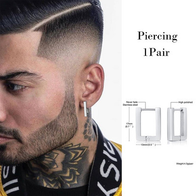 Minimalističke naušnice, pravokutni klinovi, naušnice od nehrđajućeg čelika jednostavne geometrije za muškarce Ženski nakit