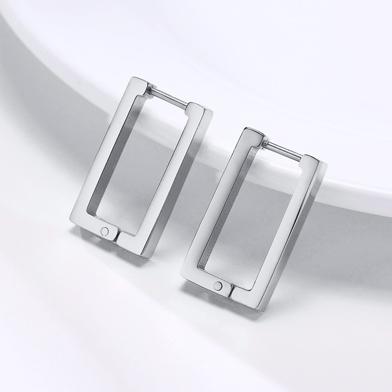 Minimalističke naušnice, pravokutni klinovi, naušnice od nehrđajućeg čelika jednostavne geometrije za muškarce Ženski nakit