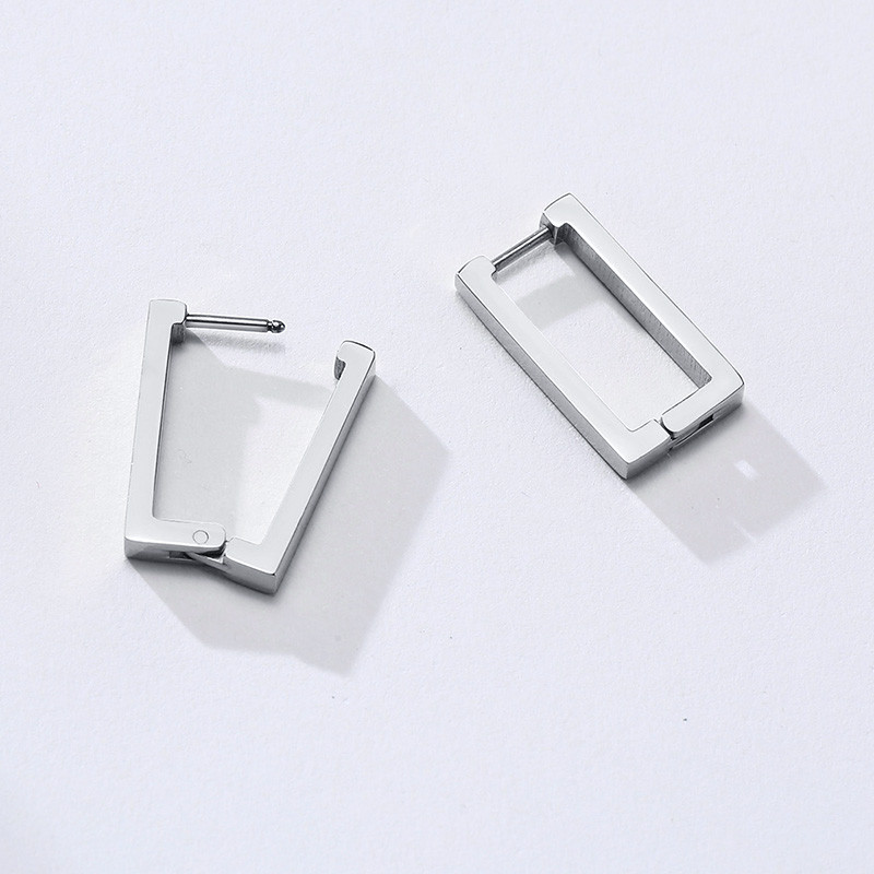 Minimalističke naušnice, pravokutni klinovi, naušnice od nehrđajućeg čelika jednostavne geometrije za muškarce Ženski nakit