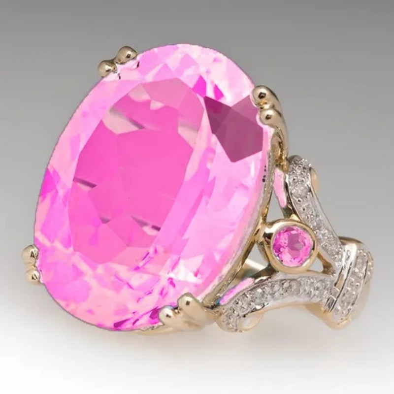 Peened ovaalsed inkrusteeritud sinised tsirkoonist sõrmused Luksuslikud kullavärvi peo kihlasõrmused naistele Moeehted