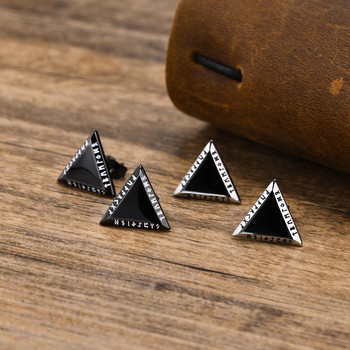 Vnox Norse Viking Runes Triangle Stud Σκουλαρίκια για άντρες Αγόρι, Αντιαλλεργικά Γεωμετρικά Σκουλαρίκια από ανοξείδωτο ατσάλι Punk Δώρο Κοσμήματα