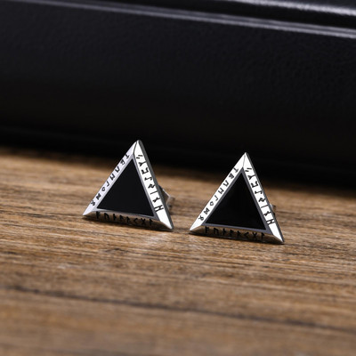 Vnox nordijske vikinške rune trokutaste naušnice s klinovima za muškarce, dječake, antialergijske punk geometrijske naušnice od nehrđajućeg čelika Poklon nakit