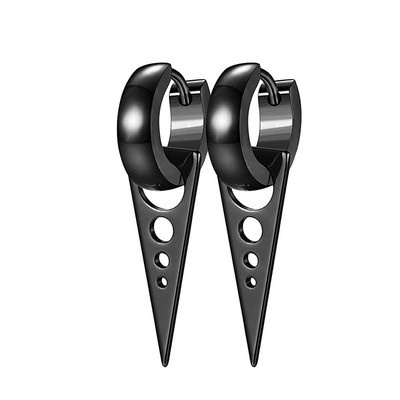 1 paari roostevabast terasest rippuvad kolmnurkkõrvarõngad meestele naistele geomeetrilised punk-kpop Huggie hingedega kõrvarõngad