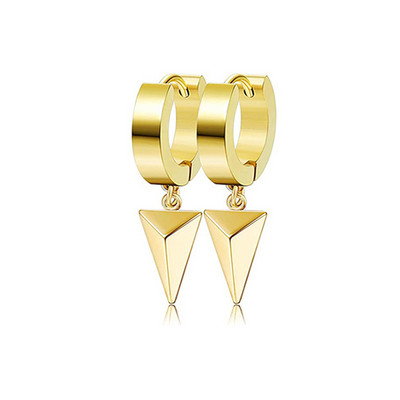 1 paari roostevabast terasest rippuvad kolmnurkkõrvarõngad meestele naistele geomeetrilised punk-kpop Huggie hingedega kõrvarõngad