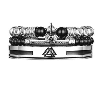 Нов комплект мъжки гривни Enemal Bangle Мъжка гривна с маншет с лого Viking за джентълмен Бижута от неръждаема стомана в стил войн