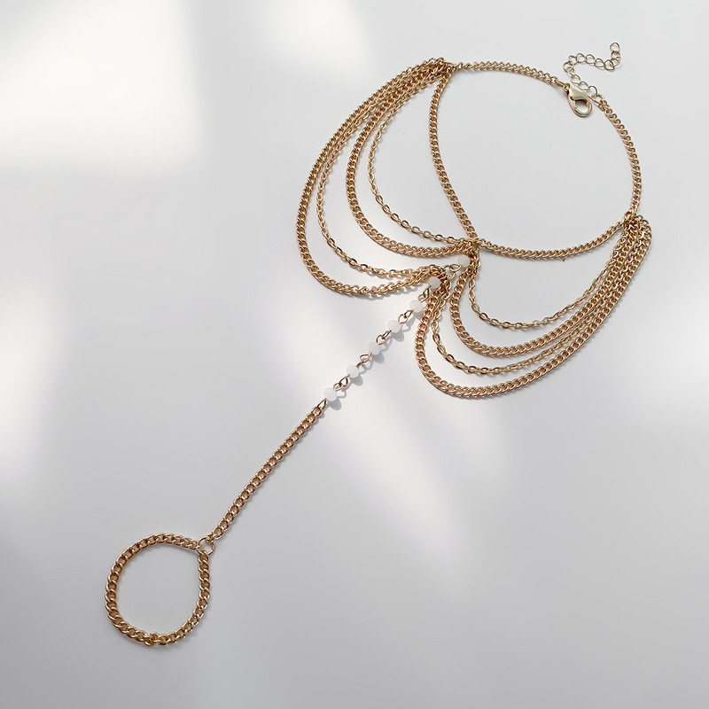 Uus Beach Barefoot Sandaalid Ehted Elegantne pruut Seksikas naiste mood võlu, kiht kett link Kristallhelmed jala pahkluu käevõru