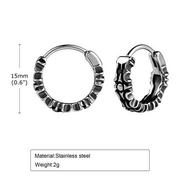 Vnox Gothic Hoop σκουλαρίκια για άνδρες Γυναικεία, Skull ανοξείδωτα Huggies, Vintage ρετρό μεταλλικά κοσμήματα αυτιών