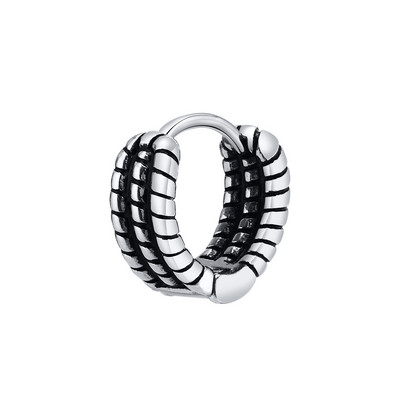 Vnox Twisted Rope Chain Hoop Huggie auskari vīriešiem, zēniem, pret alerģiju nerūsējošā tērauda panka apaļie auskari dāvana draugam BFF