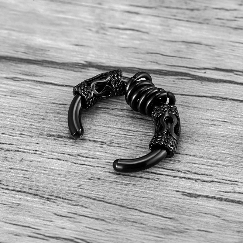 1 τεμάχιο ανδρικό κλιπ αυτιού από ανοξείδωτο ατσάλι χωρίς τρύπημα για γυναίκες Ανδρικό σκουλαρίκι πανκ χιπ χοπ Χωρίς τρυπημένο κλιπ αυτιού κρεμαστό δράκος HOt