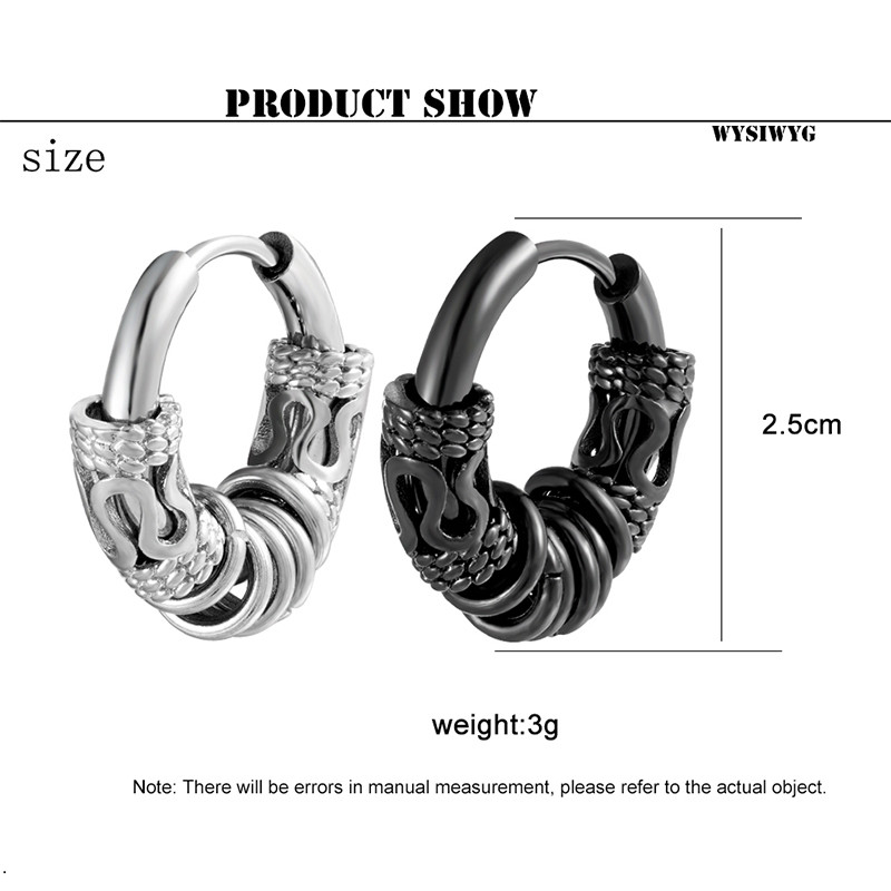 1 τεμάχιο ανδρικό κλιπ αυτιού από ανοξείδωτο ατσάλι χωρίς τρύπημα για γυναίκες Ανδρικό σκουλαρίκι πανκ χιπ χοπ Χωρίς τρυπημένο κλιπ αυτιού κρεμαστό δράκος HOt