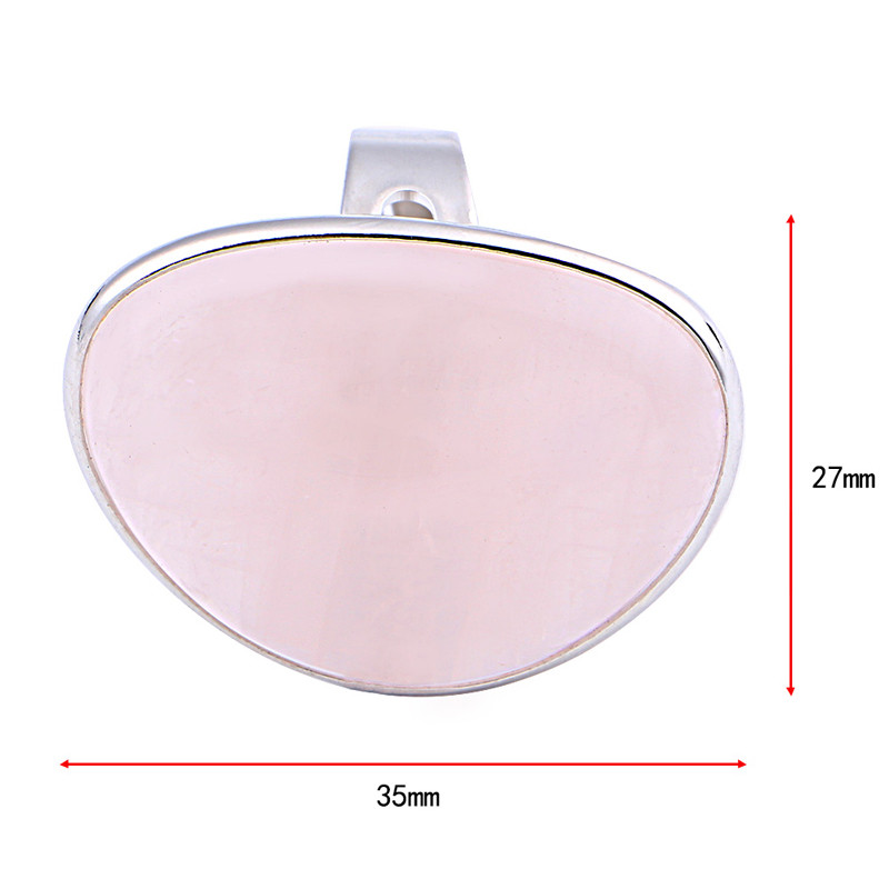 Jauki dāmu rožu kvarca sirds rotaslietas ar regulējamu gredzenu 1,4x1,1 collas