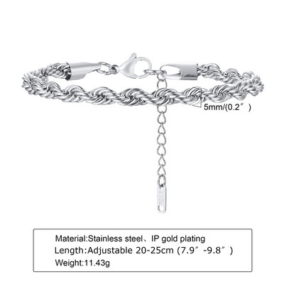 Snake keti käevõrud meestele poistele, veekindel roostevabast terasest lingiga käevõru, stiilne vabaaja randmepael, reguleeritav