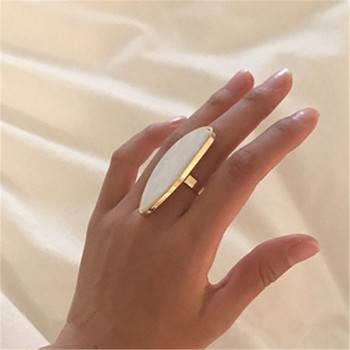Модни женски пръстени с ацетатна плоча Регулируемият пръстен с овална акрилна смола геометрични пръстени Модерни геометрични брачни халки
