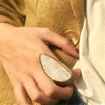 Модни женски пръстени с ацетатна плоча Регулируемият пръстен с овална акрилна смола геометрични пръстени Модерни геометрични брачни халки