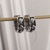 Vintage Gothic Skull Poker Pīķa dūzis Auskari Hipoalerģiski Auskari Vīriešiem Sievietēm Mode Hip Hop Rock Aksesuāri Rotaslietas