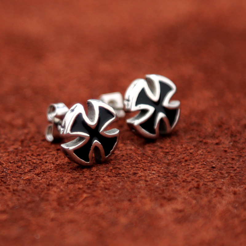 1-osalised Lihtsad ristkõrvarõngad meestele Naiste Vintage Punk roostevabast terasest templirüütlite raudrist kõrvarõngad moeehted