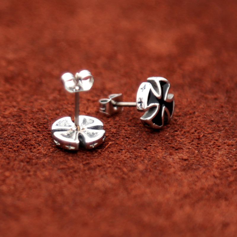 1-osalised Lihtsad ristkõrvarõngad meestele Naiste Vintage Punk roostevabast terasest templirüütlite raudrist kõrvarõngad moeehted