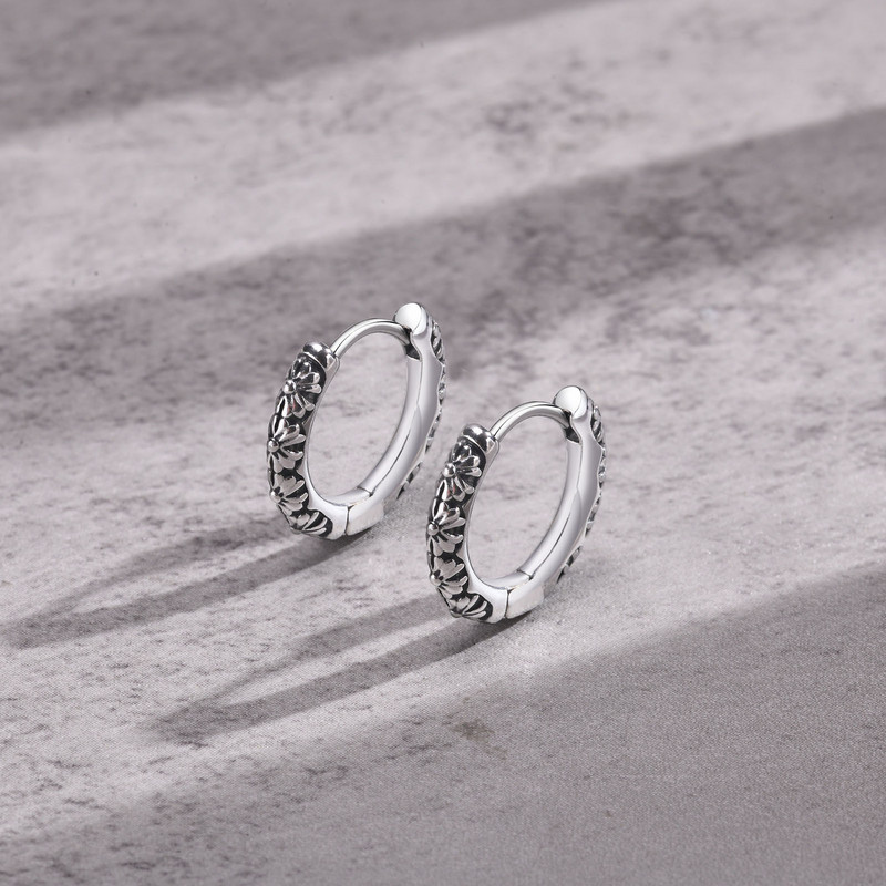 Κομψά ανδρικά σκουλαρίκια με κρίκο, αδιάβροχο ανοξείδωτο ατσάλι, στρογγυλά Huggie hoops Vintage γοτθικά δώρα για αυτόν κοσμήματα