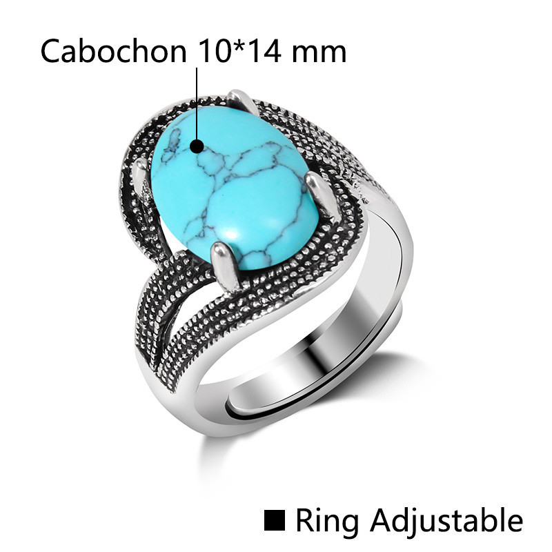 1db Állítható Gyűrűk Vintage Természetes kő Gyűrűk Női Reiki Gyógyító Varázs Ujj Gyűrű Férfi Törzsi Ékszer Bohém Party