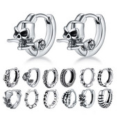 2 τεμάχια/1 ζευγάρι Ανδρικά σκουλαρίκια Μοναδικού σχεδίου Σκουλαρίκια με κρίκους για γυναίκες από ανοξείδωτο ατσάλι Vintage Χρώμα Punk Gothic Trend Κοσμήματα