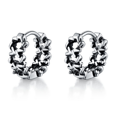 2 τεμάχια/1 ζευγάρι Ανδρικά σκουλαρίκια Μοναδικού σχεδίου Σκουλαρίκια με κρίκους για γυναίκες από ανοξείδωτο ατσάλι Vintage Χρώμα Punk Gothic Trend Κοσμήματα