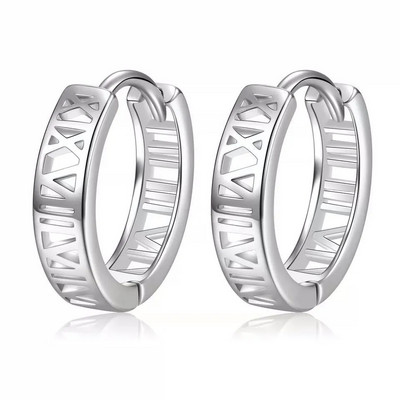 Minimalistlikud Huggie Hoop kõrvarõngad Rooma numbritega Mood Paari kõrvarõngad Hüpoallergeensed Meeste Mood Hip Hop Peened ehted