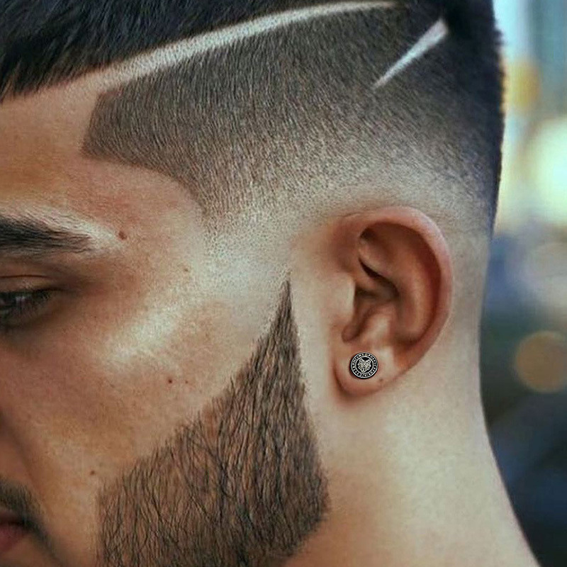 Gótikus skandináv viking rúnák fülbevaló férfiaknak fiúknak, rock punk rozsdamentes acél Valknut Wolf Head iránytű kelta csomós fülbevaló