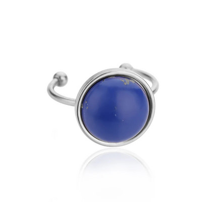 Στρογγυλά δαχτυλίδια από ανοξείδωτο ατσάλι από φυσική πέτρα για γυναίκες Δαχτυλίδι αρραβώνα Opal Ρυθμιζόμενο Πρωτοχρονιάτικο κοσμήματα Boho Vintage