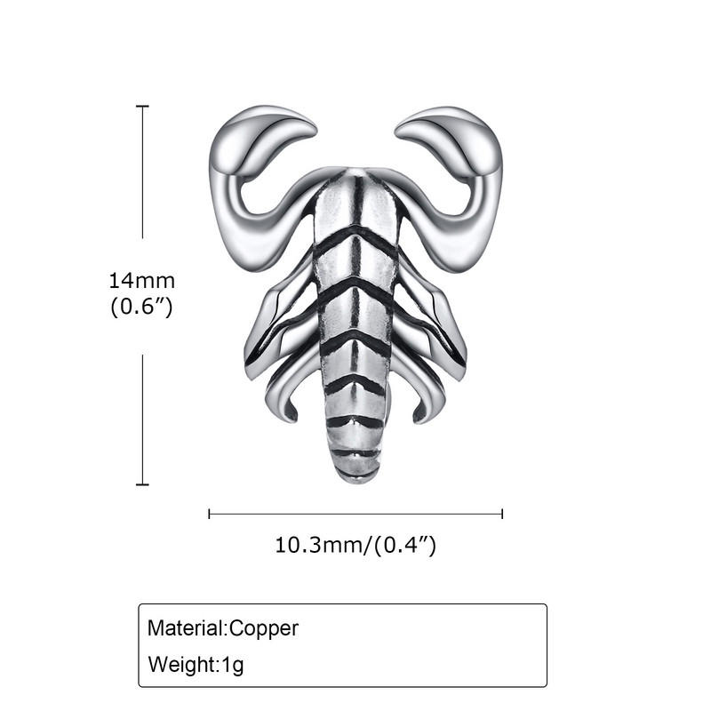 Vnox Cool Scorpion σκουλαρίκια για άνδρες Γυναικεία, Gothic Animal Stud σκουλαρίκια, Unisex Punk Rock Ear Jewelry