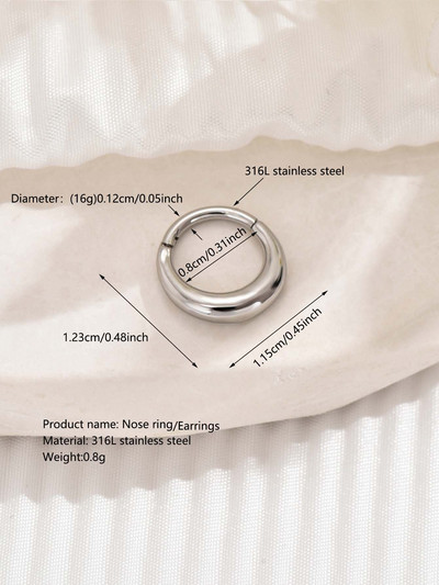 Kirurgilisest terasest vaheseina augustamine ümmargused ninarõngad rõngad 16G hingedega segment kõrva tragus kõhre heliks kõrvarõngad keha ehted