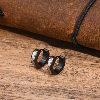 Vnox Cool Celtic Knot Hoop Earrings за мъже, антиалергични кръгли обеци Huggie от неръждаема стомана Подаръци Бижута,brincos masculinos