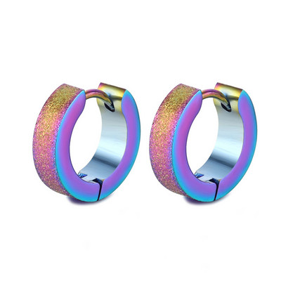 Hõbedase kullavärvi roostevabast terasest kõrvarõngad naistele meestele punk vintage musta triibuga kõrvarõngas ehteavaldus