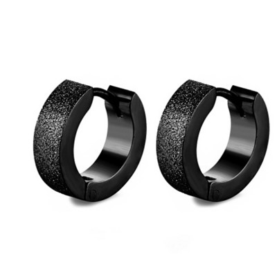 Hõbedase kullavärvi roostevabast terasest kõrvarõngad naistele meestele punk vintage musta triibuga kõrvarõngas ehteavaldus