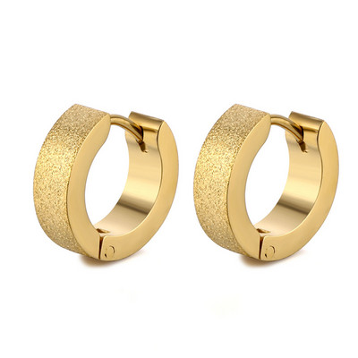 Hõbedase kullavärvi roostevabast terasest kõrvarõngad naistele meestele punk vintage musta triibuga kõrvarõngas ehteavaldus