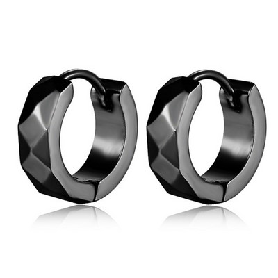 Hõbedase kullavärvi roostevabast terasest kõrvarõngad naistele meestele punk vintage musta triibuga kõrvarõngas ehteavaldus