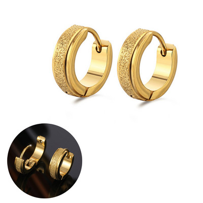 Hõbedase kullavärvi roostevabast terasest kõrvarõngad naistele meestele punk vintage musta triibuga kõrvarõngas ehteavaldus