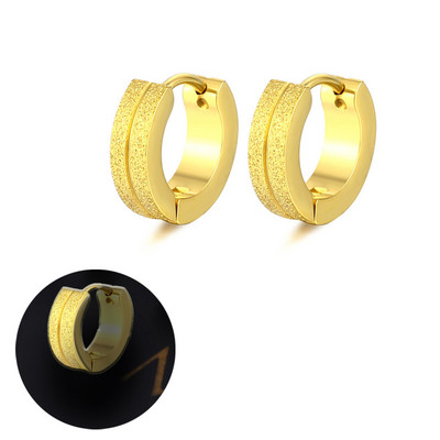 Hõbedase kullavärvi roostevabast terasest kõrvarõngad naistele meestele punk vintage musta triibuga kõrvarõngas ehteavaldus