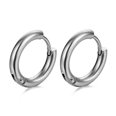 Hõbedase kullavärvi roostevabast terasest kõrvarõngad naistele meestele punk vintage musta triibuga kõrvarõngas ehteavaldus