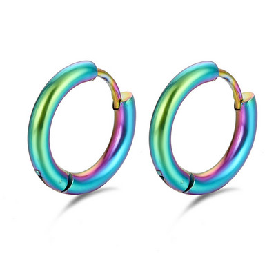 Hõbedase kullavärvi roostevabast terasest kõrvarõngad naistele meestele punk vintage musta triibuga kõrvarõngas ehteavaldus