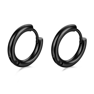 Hõbedase kullavärvi roostevabast terasest kõrvarõngad naistele meestele punk vintage musta triibuga kõrvarõngas ehteavaldus