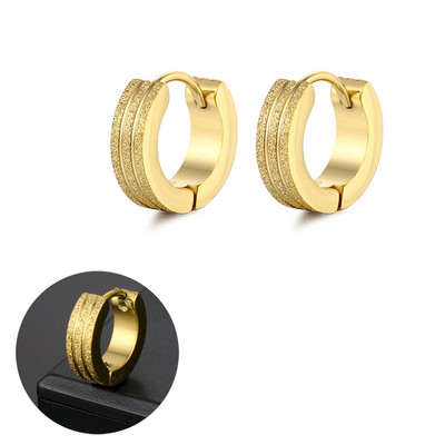 Hõbedase kullavärvi roostevabast terasest kõrvarõngad naistele meestele punk vintage musta triibuga kõrvarõngas ehteavaldus