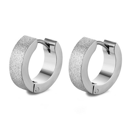 Hõbedase kullavärvi roostevabast terasest kõrvarõngad naistele meestele punk vintage musta triibuga kõrvarõngas ehteavaldus