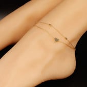 Naujos mados auksinės spalvos širdies kulkšnies daugiasluoksnės reguliuojamos kulkšnies moterims vasaros apyrankės ant pėdų paplūdimio vakarėlio kojų grandinėlės