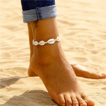 Бохемски глезени от черупки за жени Летен плаж Гривна за боси крака Глезена на крака Каишка за глезена Крака Бижута Мъниста Аксесоари