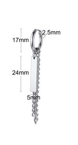 ÜKS HÕBEVÄRVI PIST KÕRVARÕNG MEESTE ROOSTEVABASEST TERASEST MÕÕK HUGGIE HOOPS KÕRVARÕNGAD LAHE FASHION ROCK TATTOO MEESTE EHTED