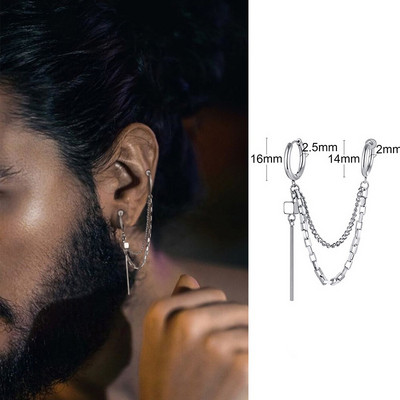 ÜKS HÕBEVÄRVI PIST KÕRVARÕNG MEESTE ROOSTEVABASEST TERASEST MÕÕK HUGGIE HOOPS KÕRVARÕNGAD LAHE FASHION ROCK TATTOO MEESTE EHTED