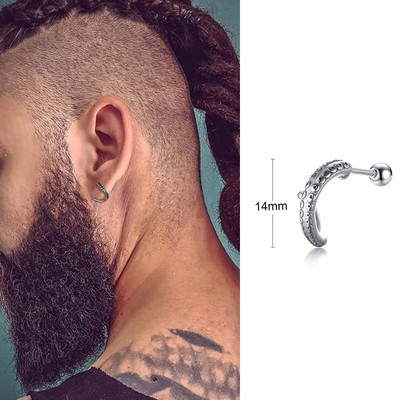 ÜKS HÕBEVÄRVI PIST KÕRVARÕNG MEESTE ROOSTEVABASEST TERASEST MÕÕK HUGGIE HOOPS KÕRVARÕNGAD LAHE FASHION ROCK TATTOO MEESTE EHTED