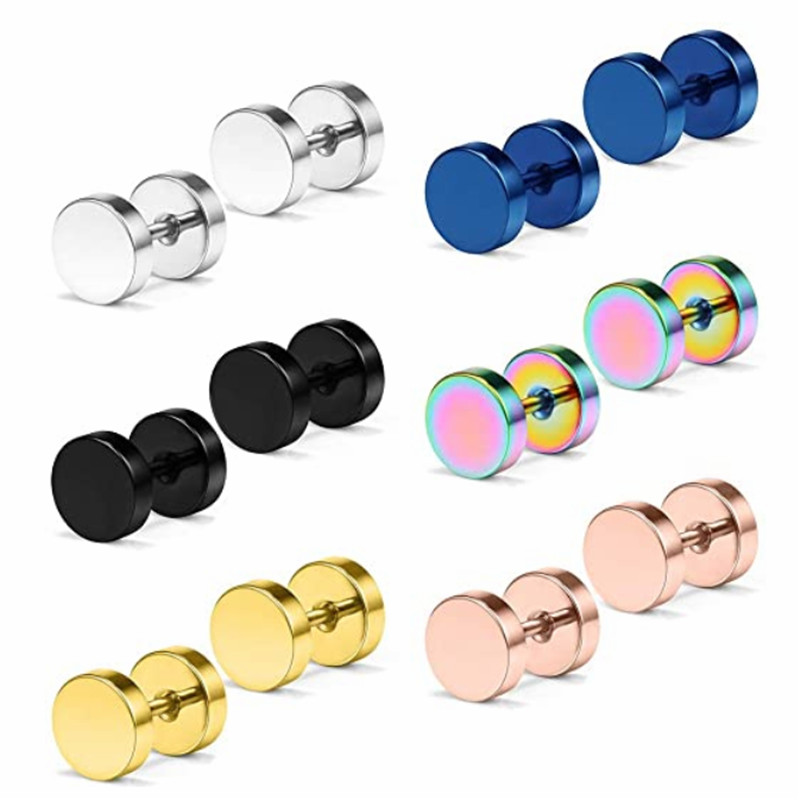 1paar, puidust kõrvarõngad, meeste 6–14 mm roostevabast terasest meeste kõrvarõngad, puidust võltsitud kõrvatroppide mõõteriistad.