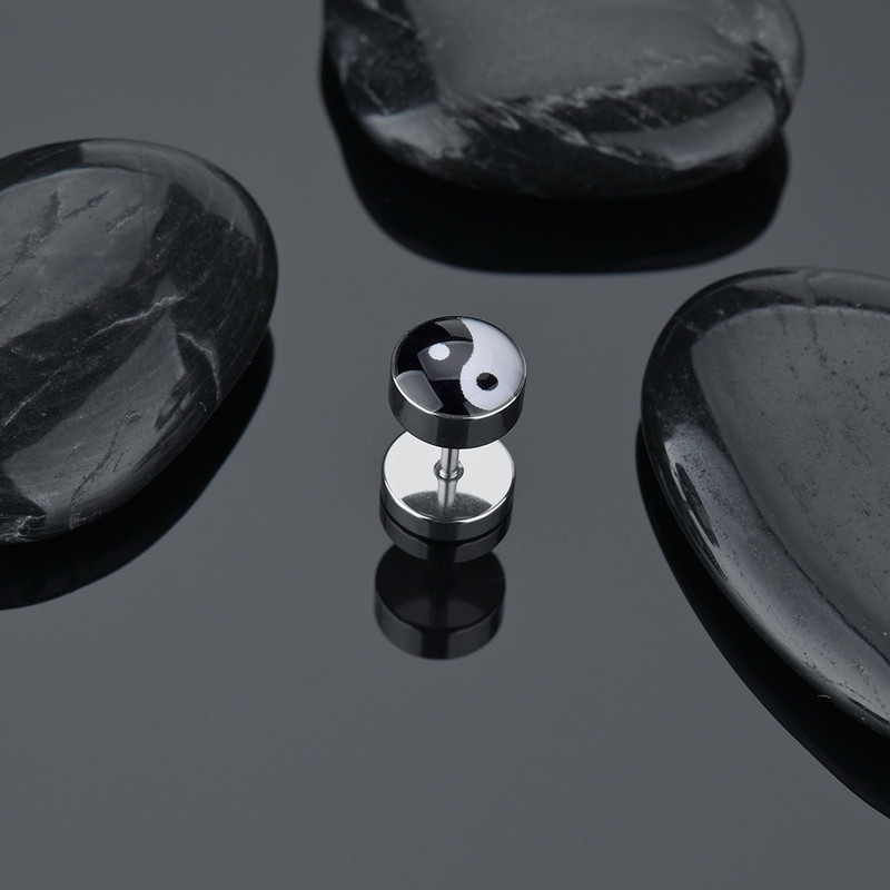 Punk roostevabast terasest barbell Stud kõrvarõngas meestele naistele Spider Scorpion Star muster Kõrva augustamine Hüpoallergeensed Hiphop Ehted